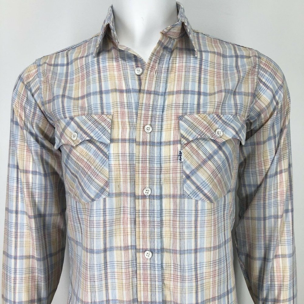 Vintage Levi's Plaid Western Shirt Medium 80's 90s